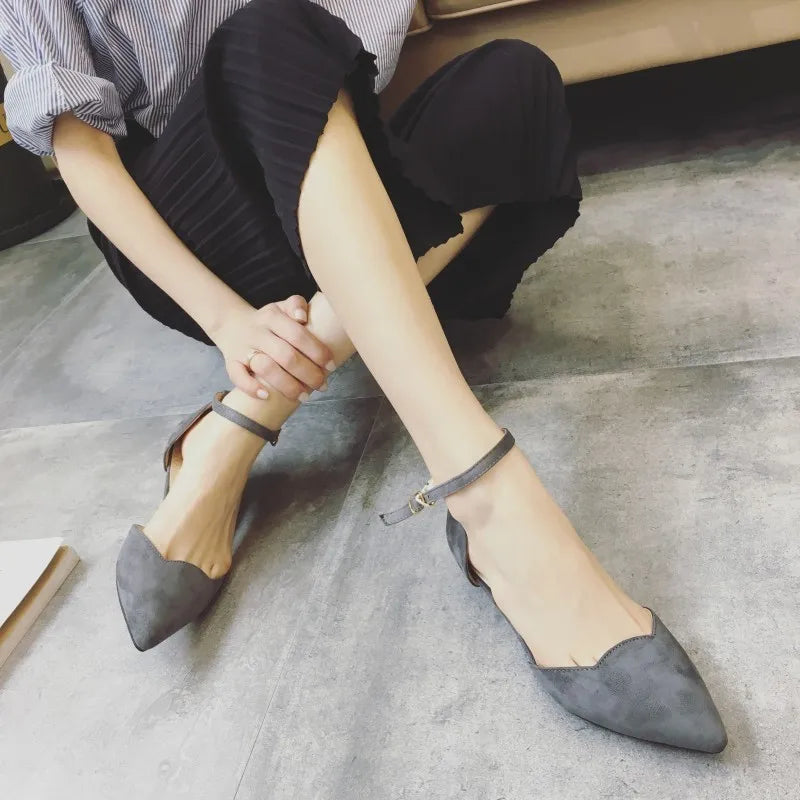 Women's Classic Low Heel Blue Pump Shoes