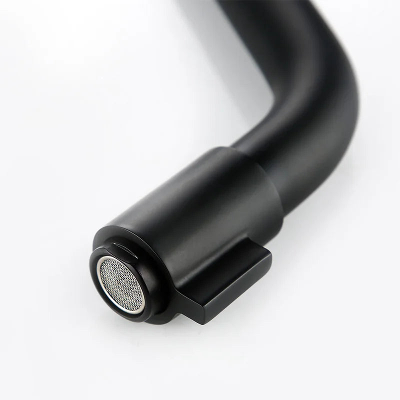 Sleek Black Mounted Sink Faucet