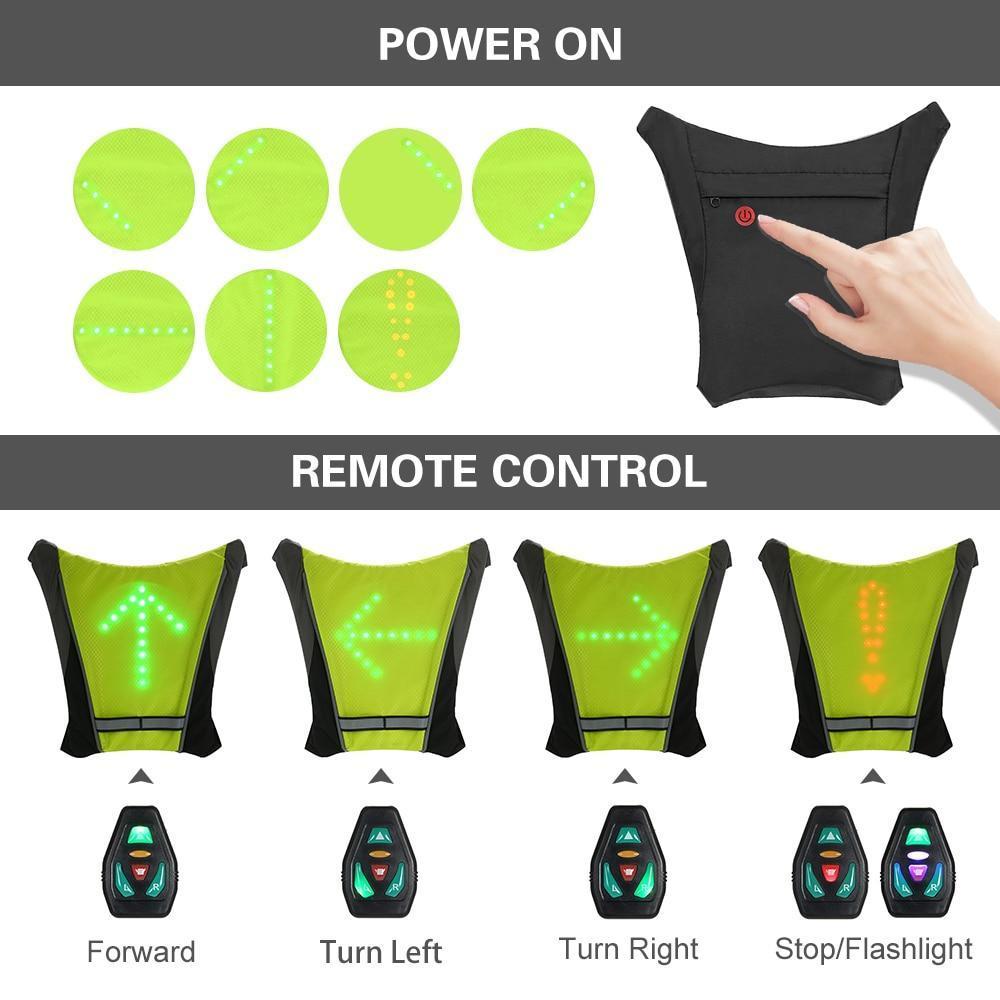 Visible Night Cycling LED Safety Vest Waterproof Jacket
