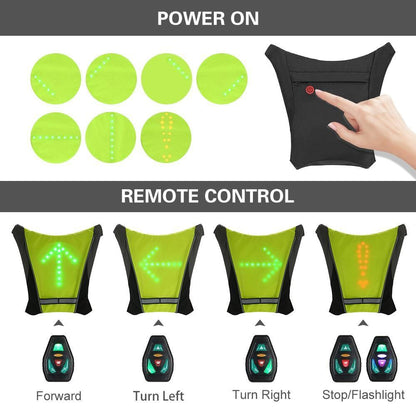 Visible Night Cycling LED Safety Vest Waterproof Jacket