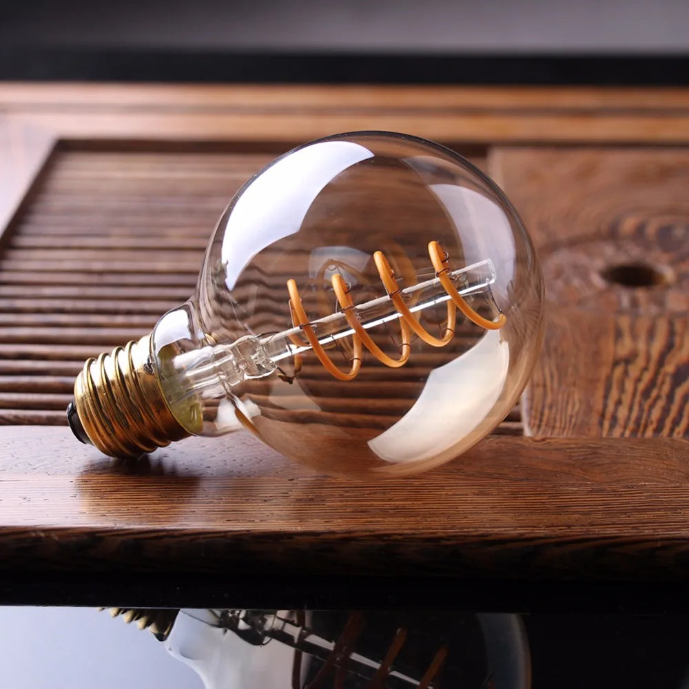 Warm Dimmable LED Bulb with Gold Spiral filament