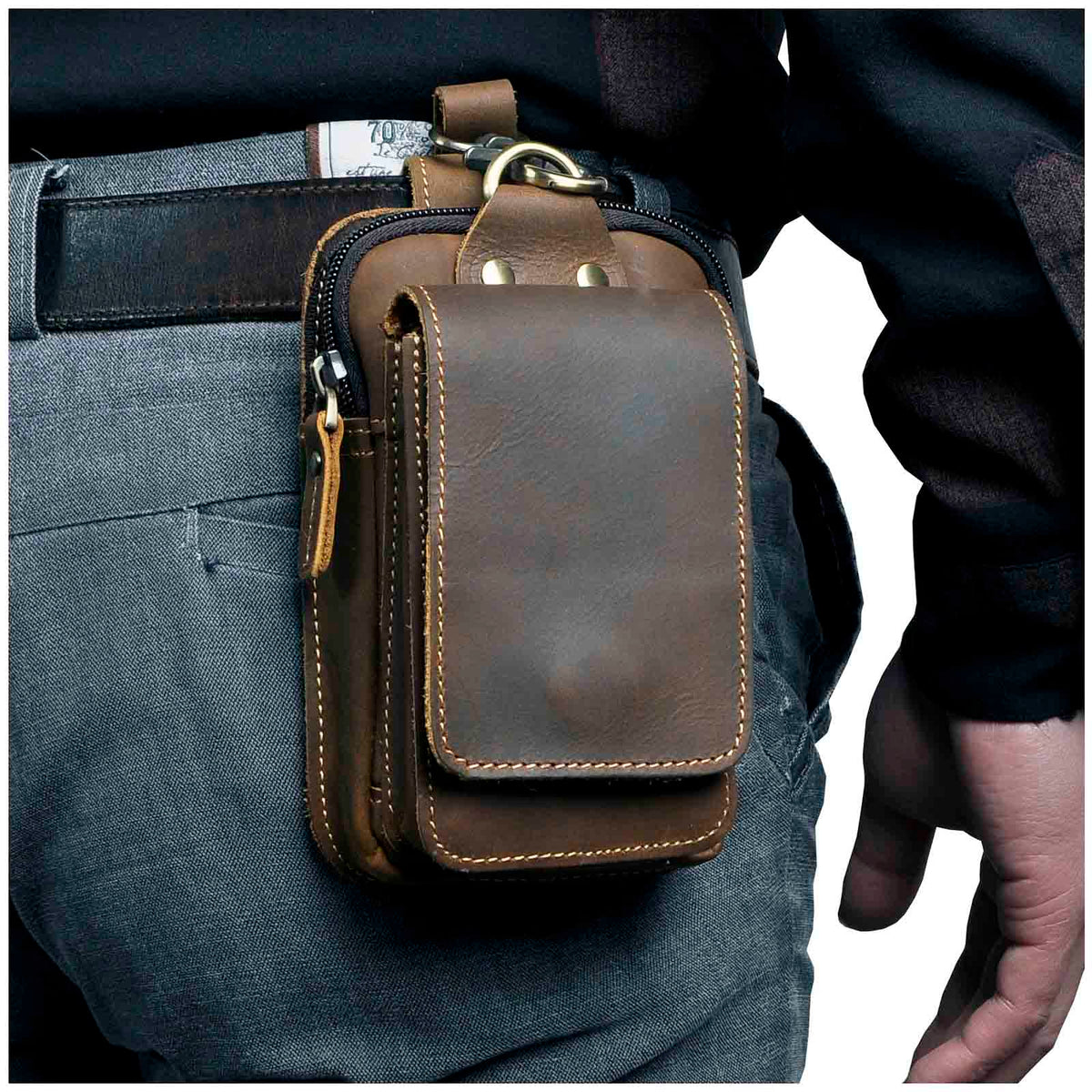 High Quality Leather Mens Belt Bag - Cofik