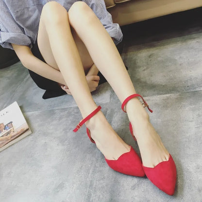 Women's Classic Low Heel Blue Pump Shoes