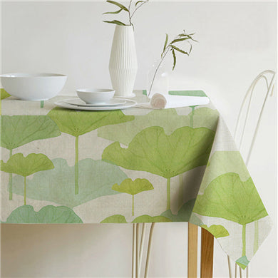 Natural Green Leaf Pattern Tablecloth Cover