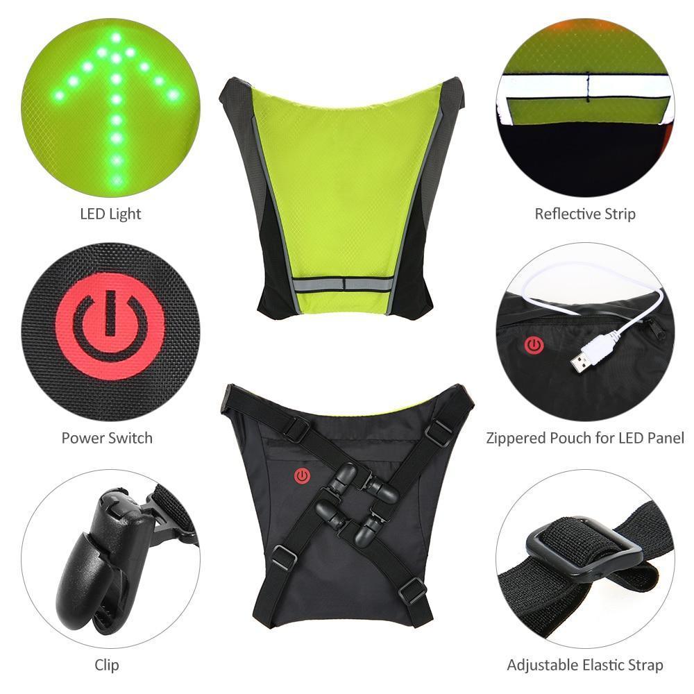 Visible Night Cycling LED Safety Vest Waterproof Jacket