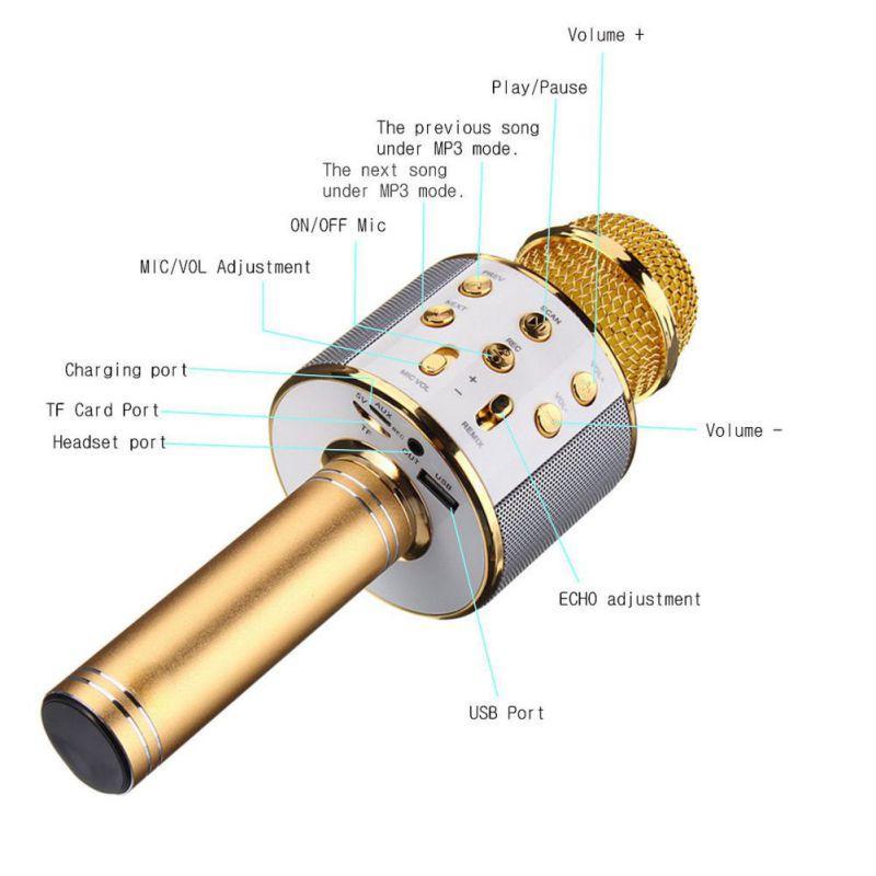 Portable Rechargeable Bluetooth Karaoke Mic