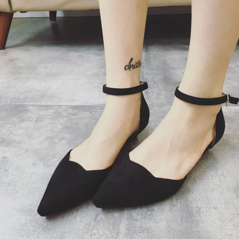 Women's Classic Low Heel Blue Pump Shoes
