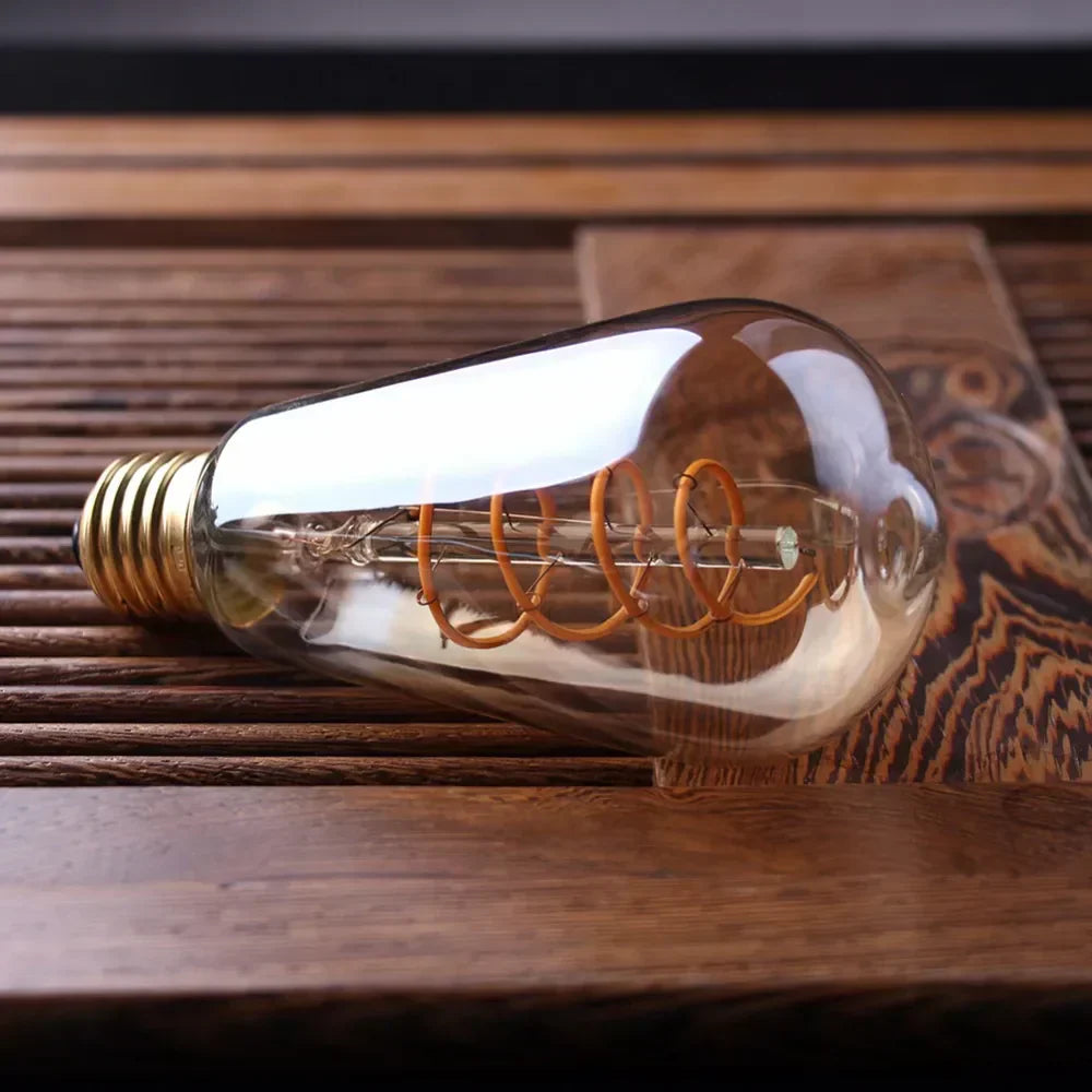 Warm Dimmable LED Bulb with Gold Spiral filament