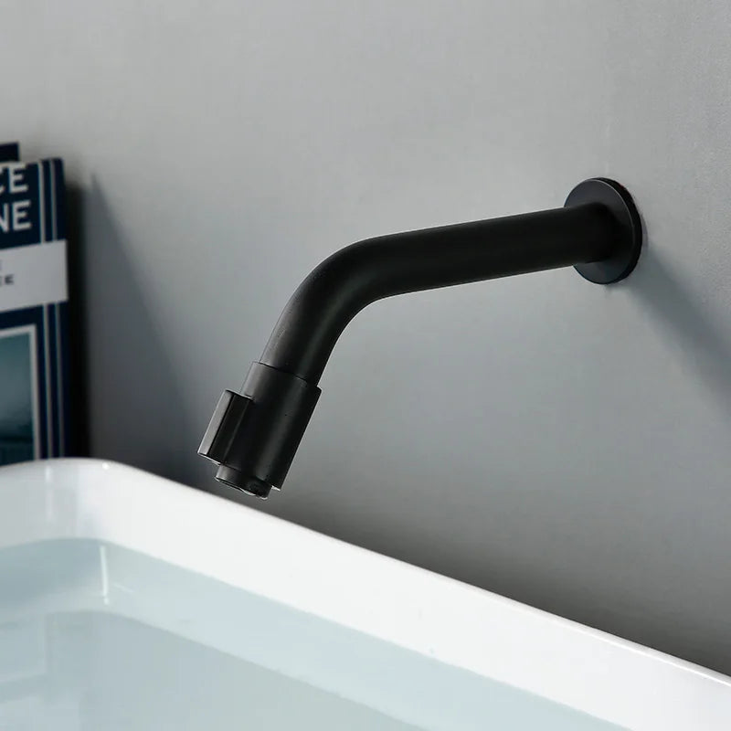 Sleek Black Mounted Sink Faucet