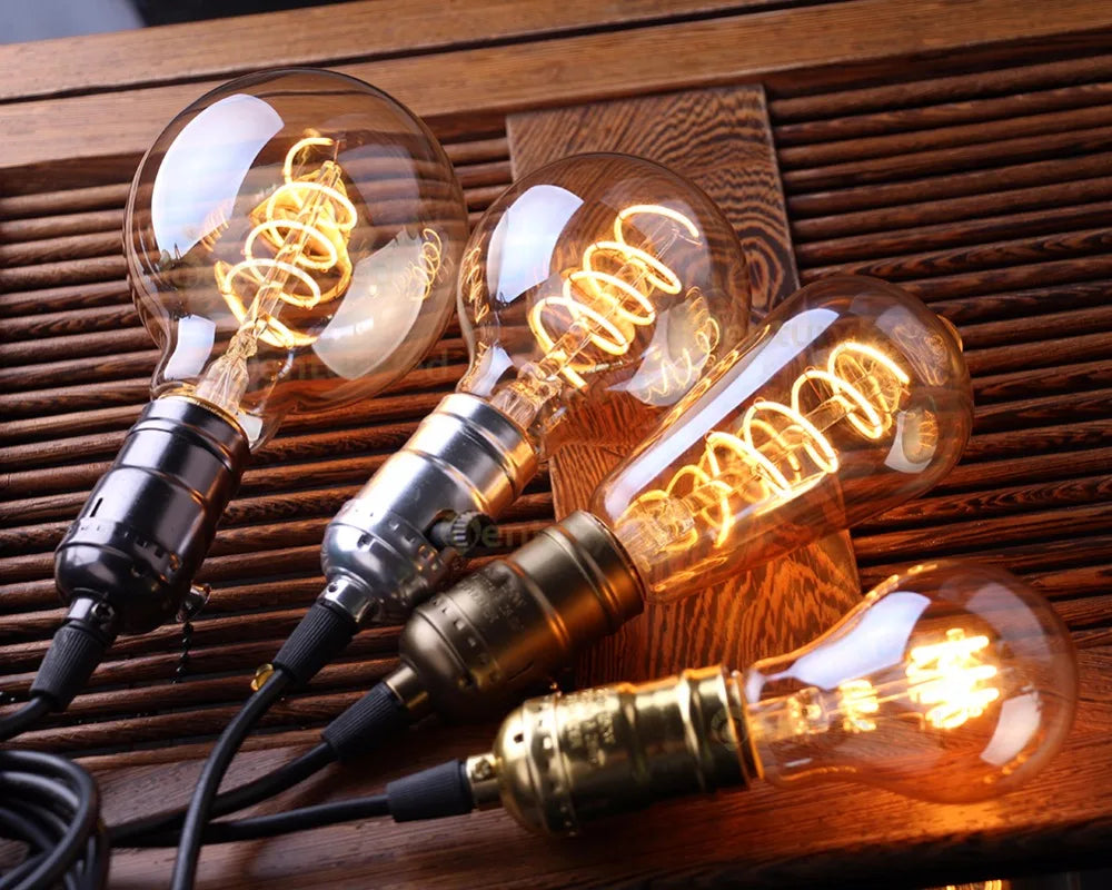 Warm Dimmable LED Bulb with Gold Spiral filament
