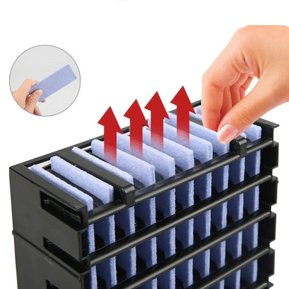 Compact Air Conditioner Fan with LED Night Light