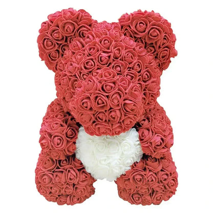 Cute Pink Bear with Soft Flower Details - 40cm