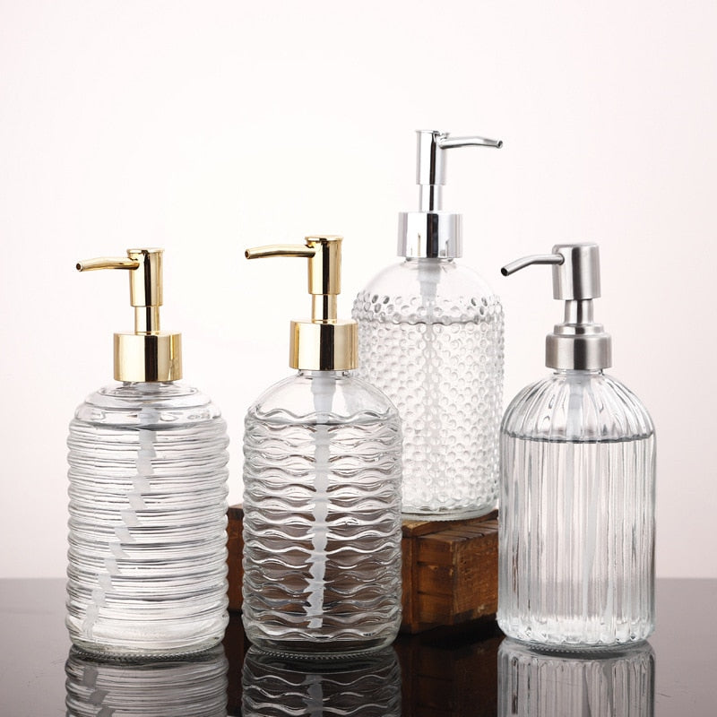 Clear Glass Bathroom Soap Dispenser