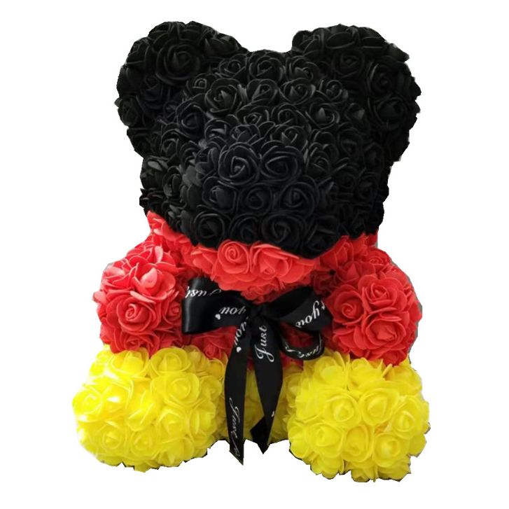 Lovely Fake Rose Bear Plush Toy