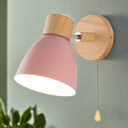 Rustic Wooden Pendant Wall Light