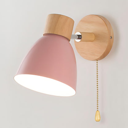 Rustic Wooden Pendant Wall Light