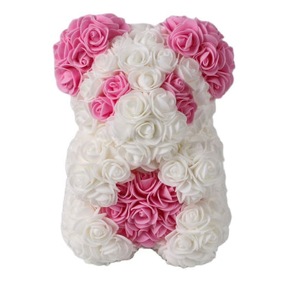 Lovely Fake Rose Bear Plush Toy