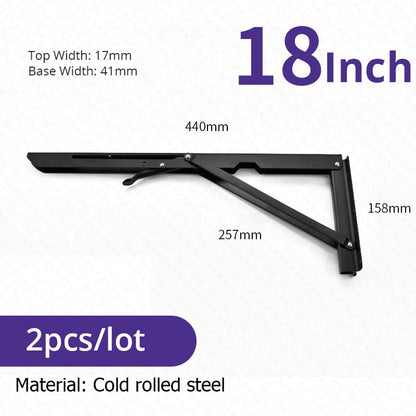 Space-Saving Stainless Steel Folding Shelf Brackets