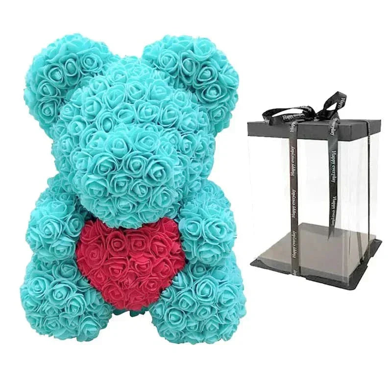 Cute Pink Bear with Soft Flower Details - 40cm