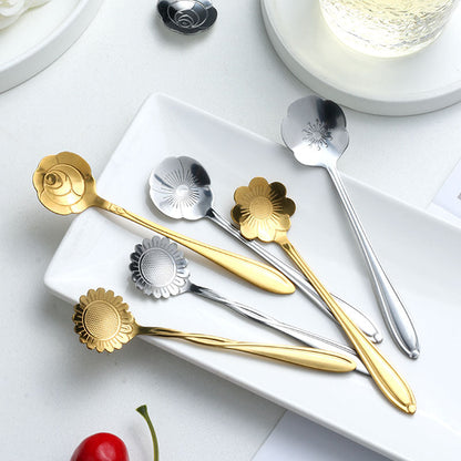 Decorative 8-Piece Stainless Steel Teaspoon Set
