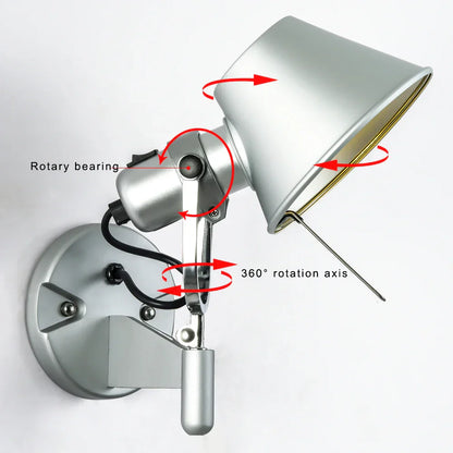 Sleek LED Wall Light – Modern Bedroom Sconce, Adjustable Aluminum Fixture