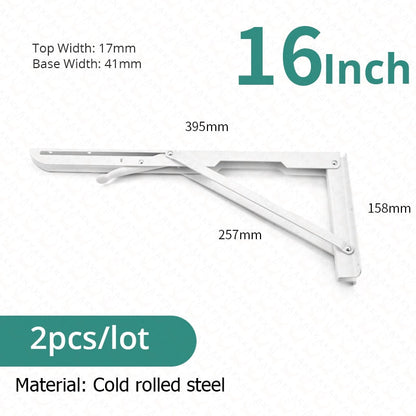 Space-Saving Stainless Steel Folding Shelf Brackets