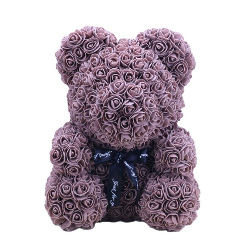Lovely Fake Rose Bear Plush Toy