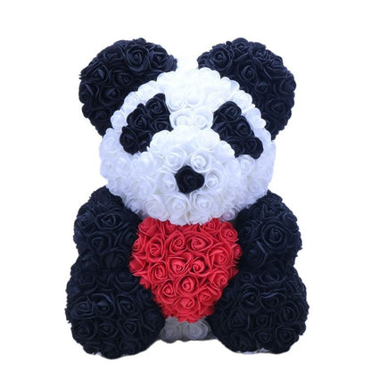 Lovely Fake Rose Bear Plush Toy