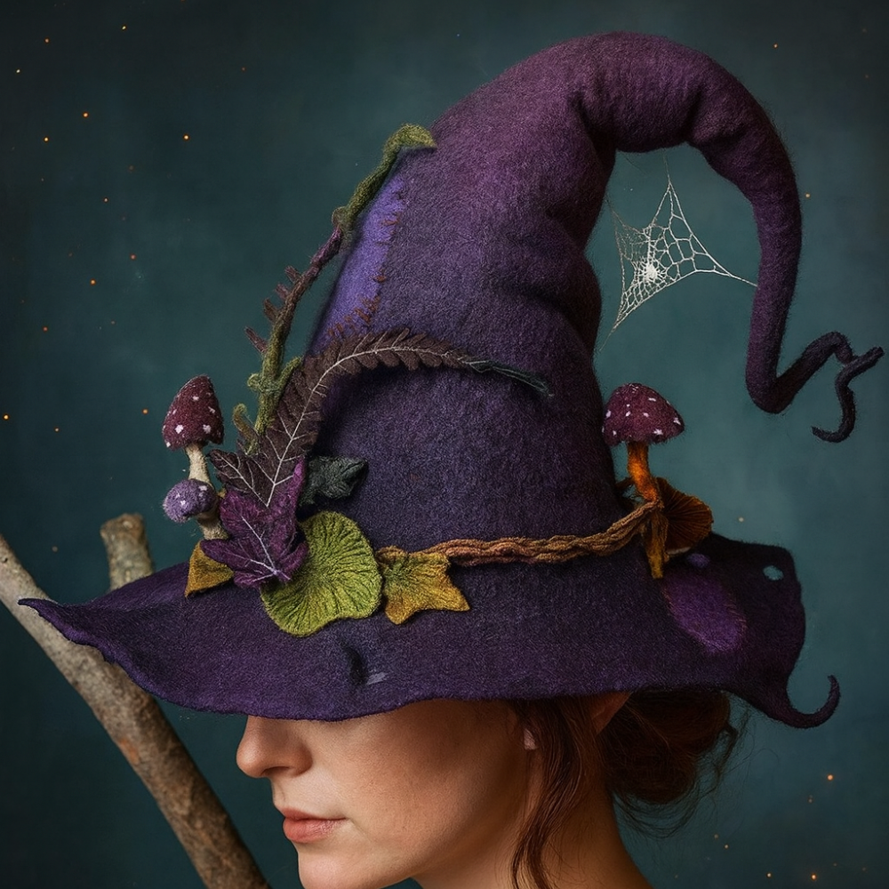 Soft Wool Witch Halloween Party Hat - Cofik
