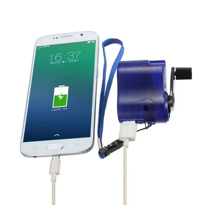 Compact Hand Crank Power Bank with USB and LED Light