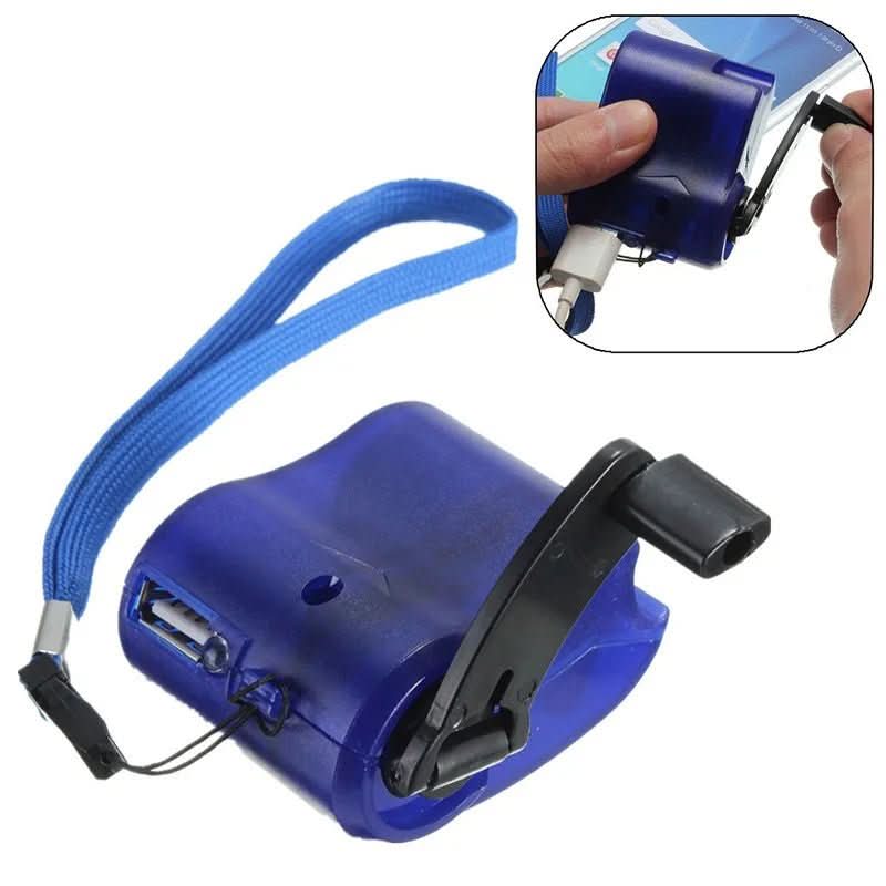 Compact Hand Crank Power Bank with USB and LED Light
