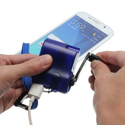 Compact Hand Crank Power Bank with USB and LED Light