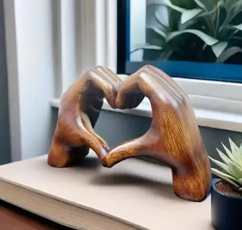 Unique Wooden Heart Decor Sculpture - Cofik