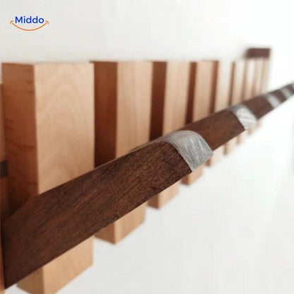 Rustic Wood Piano Hook Coat Rack