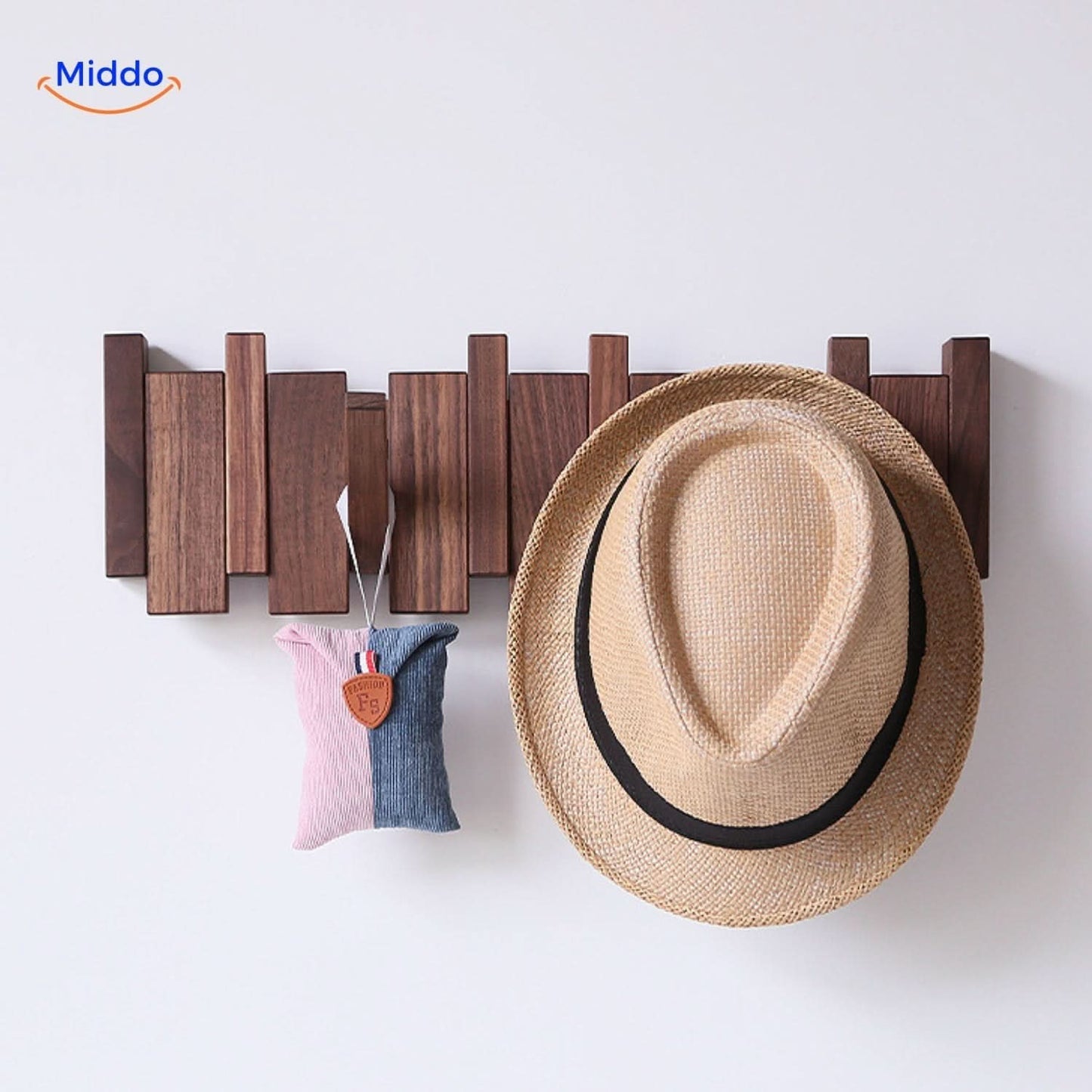 Rustic Wood Piano Hook Coat Rack - Cofik