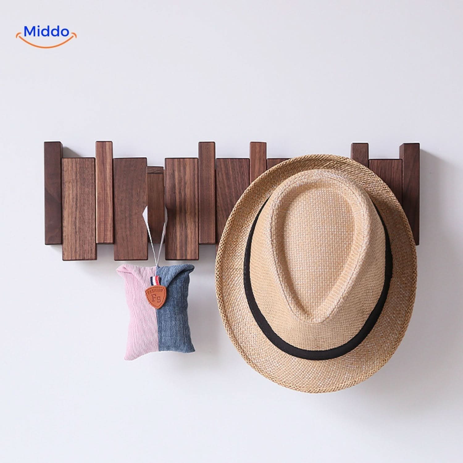 Rustic Wood Piano Hook Coat Rack - Cofik