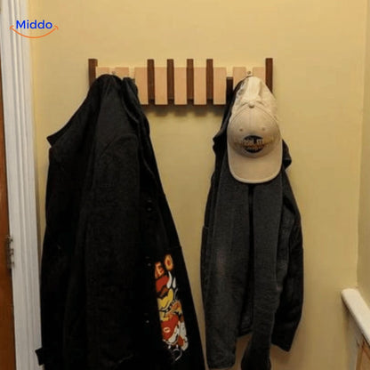 Rustic Wood Piano Hook Coat Rack