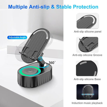 Portable Phone Stand with Wireless Speaker & Charger