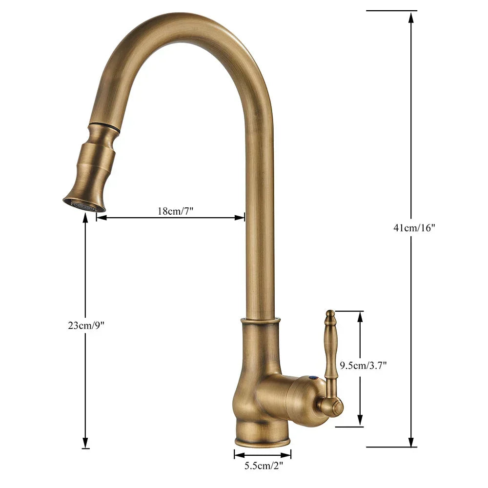 Classic Brass Kitchen Faucet