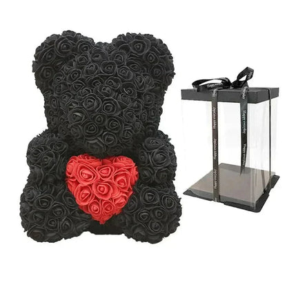 Cute Pink Bear with Soft Flower Details - 40cm