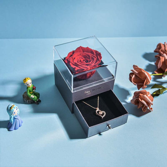Beautiful Rose Pendant Necklace Gift Box - Cofik