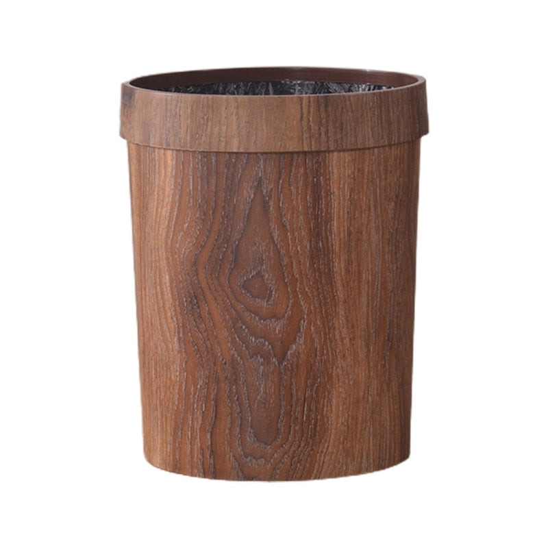 Classic Wooden Pattern Waste Bin
