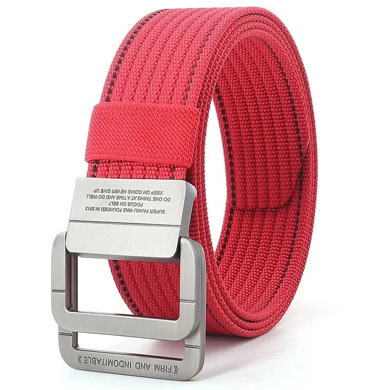 Casual Canvas Web Belt - Double Buckle, Adjustable Fit