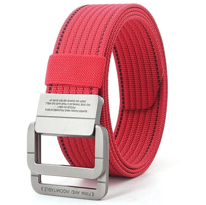 Casual Canvas Web Belt - Double Buckle, Adjustable Fit