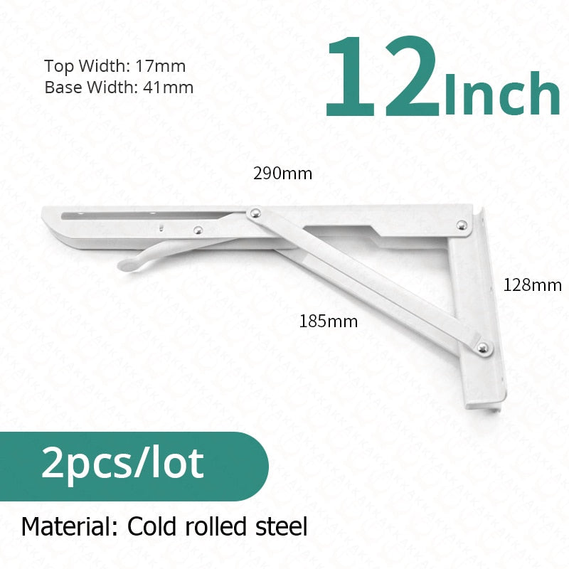 Space-Saving Stainless Steel Folding Shelf Brackets