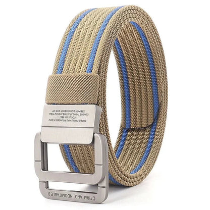 Casual Canvas Web Belt - Double Buckle, Adjustable Fit