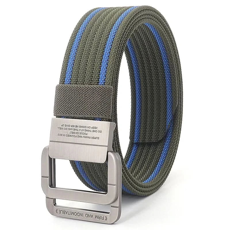 Casual Canvas Web Belt - Double Buckle, Adjustable Fit