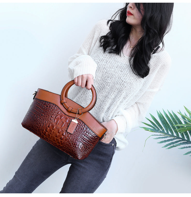 Genuine Leather Tote Handbag