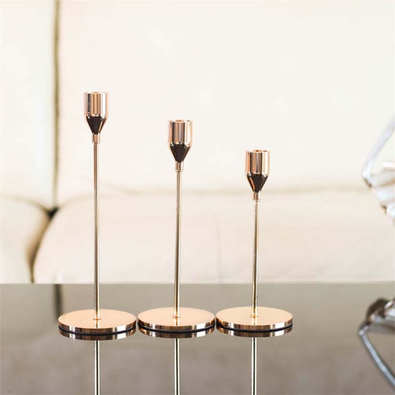 Classic 3 Piece Silver Candle Holder