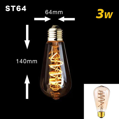 Warm Dimmable LED Bulb with Gold Spiral filament